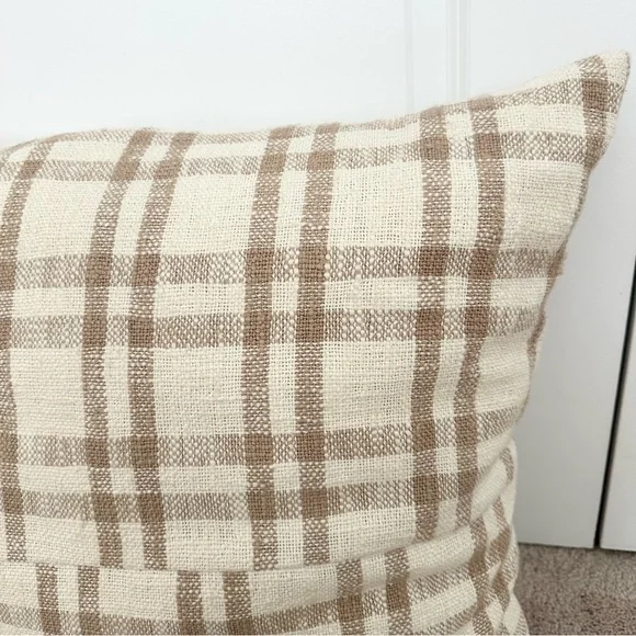 Studio McGee Threshold Cream & Tan Plaid Oversized Throw Pillow - Picture 15 of 16